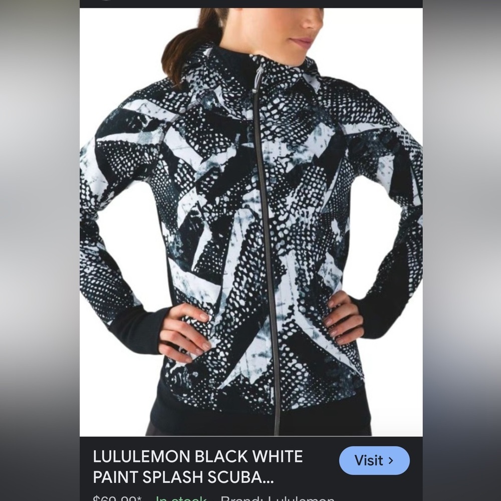 Lululemon Athletica Black And White Scuba Jacket